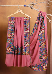Pashmina Embroidered Border Shawl D#268 - Carrot