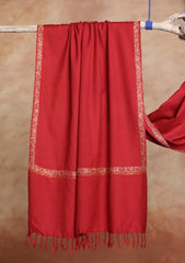 Pashmina Kashmiri Border Scarf D#15 - Maroon