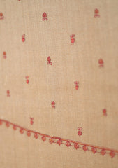 Pashmina Wool Embroidered Shawl D - 01 - L Brown