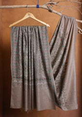 Pashmina Embroidered Jaaldar Shawl D#15 - M Grey
