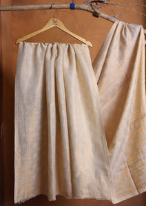 Pashmina Zari Branded Shawl D#02 - Off White