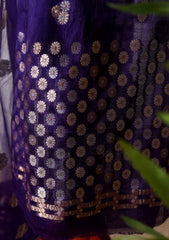 Formals - Fancy Closet - 2 pcs Suit - Satin Silk Jamawar D#04 R Blue