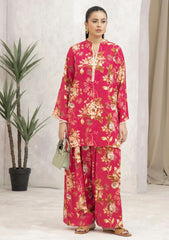 Pret Collection - Mehryam - Pure Comfort Co-Ord's - Cherry Red Floral Accents