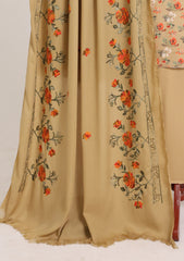 Winter - Riwaj - Printed Cotray Suit - Wool Shawl - D#11 - G Brown