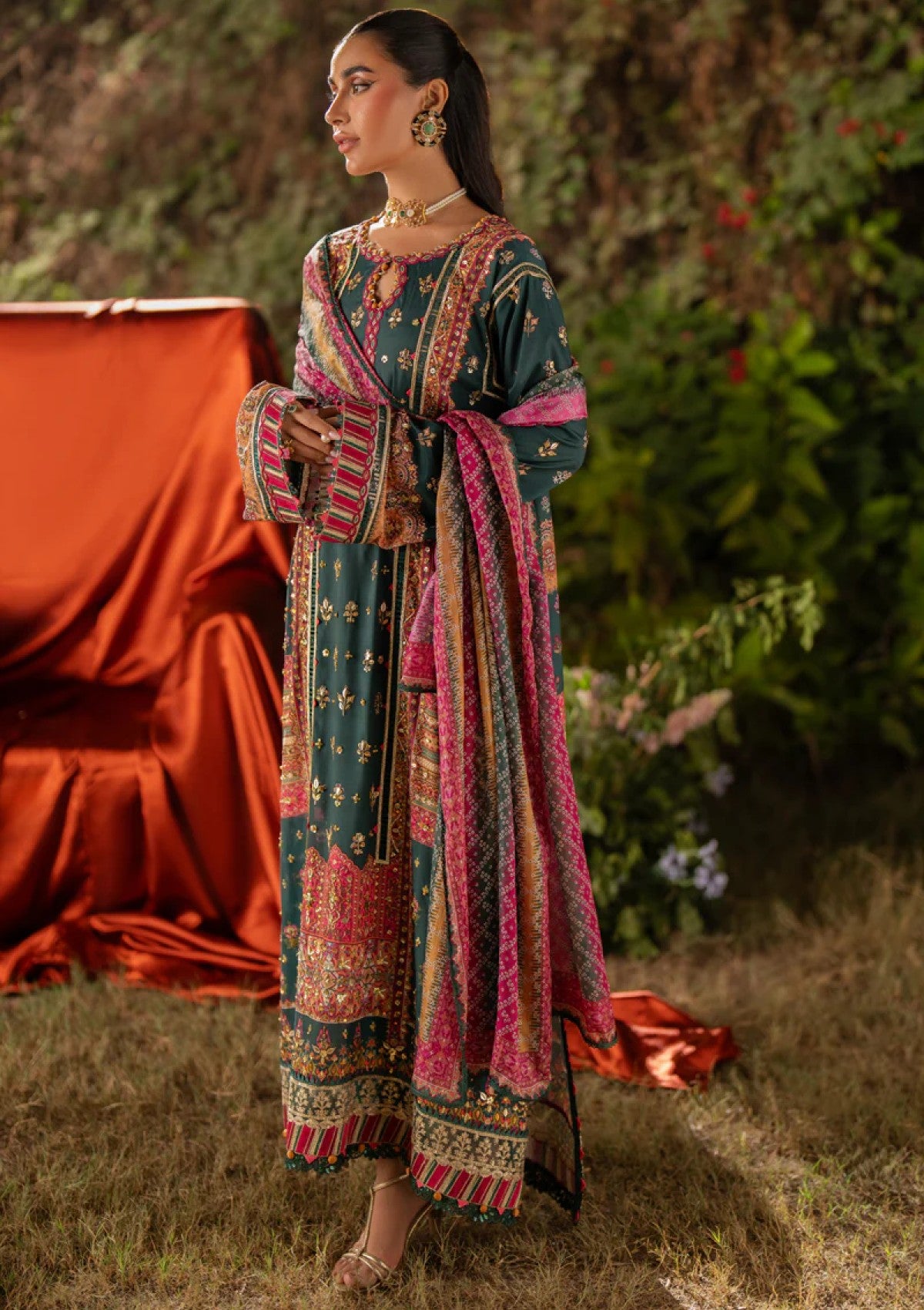 Winter Collection - Qalamkar - Luxe Silk 24 - UA-02 NINA