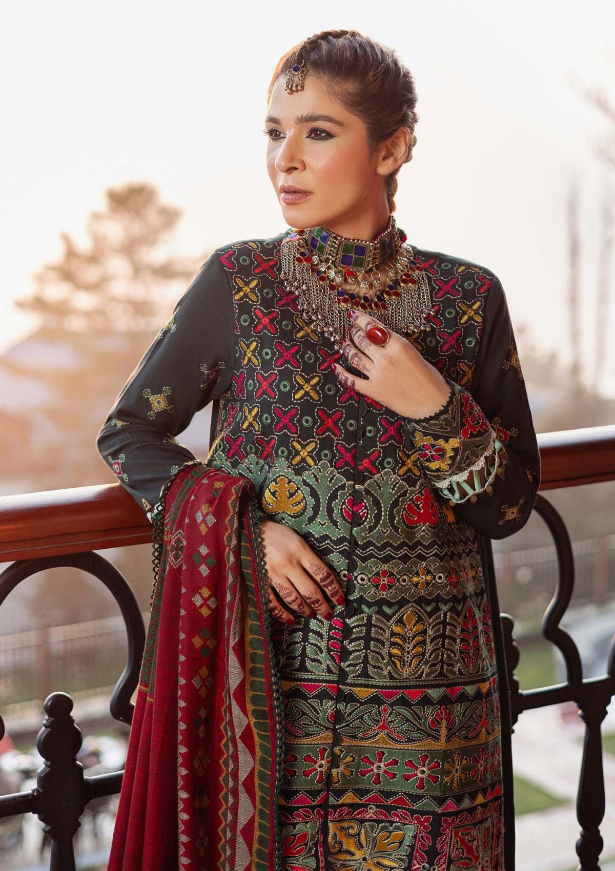 Winter Collection - Maryam Hussain - Winter Shawl 24 - D#2 - Forest