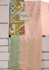 Embroidered Lawn Summer Shawl D#68 - Light Peach