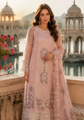 Formals - Noor By Saadia Asad - Nooriyah Luxury Embroidered Chiffon 26 - D#02 - Satin Rose