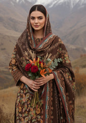 Winter - Riwaj - Printed Marina - 3 Pcs - Wool Shawl 25 - D#78