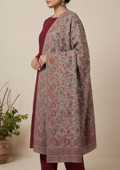 Winter - Riwaj - Pashmina Kani Jamawar 3 Pcs Suit - D#01 - M Skin