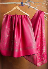 Silk Zari Jamawar Shawl D#12 - SH Pink