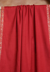 Pashmina Kashmiri Border Scarf D#15 - Maroon
