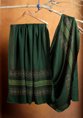 Pashmina Needle Work Shawl D#17 - D Green
