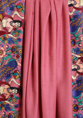 Pashmina Embroidered Border Shawl D#268 - Carrot