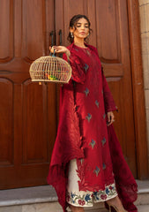 Winter Collection - Crimson - Aaleen - Winter Unstitched 24 - Jurao ka Kaam