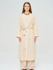 Pret - Moven - Beaded Kimono and Tank Top Set with Belt - Skin
