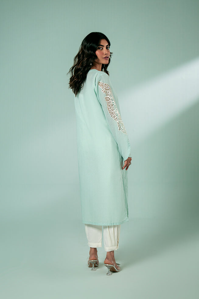 Pret Collection - Fozia Khalid - Basics Vol 3 - Sky Blue Embroidered Kurta