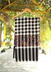 Pashmina Kaani Jamawar Shawl D - 55 - Black-2