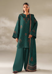 Winter - Riwaj - Printed Velvet Suit - D#29 - D Green