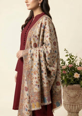 Winter - Riwaj - Pashmina Kani Jamawar 3 Pcs Suit - D#02 - Maroon