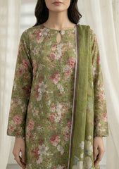 Lawn - Rubaaiyat - Chikankari 26 - Silk Dupatta - D#03 - M Green