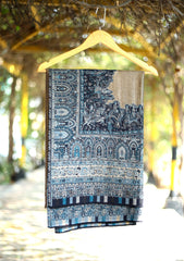 Pashmina Kaani Zari Shawl D - 02 - Black