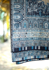 Pashmina Kaani Zari Shawl D - 02 - Black