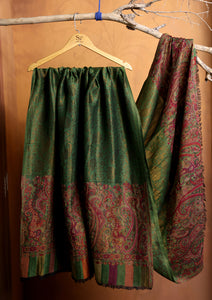 Pashmina Zari Jamawar Shawl D#08 - Green