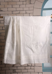 Lawn Chikankari Summer Shawl D#17 - White