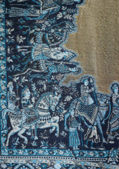 Pashmina Kaani Zari Shawl D - 02 - Black