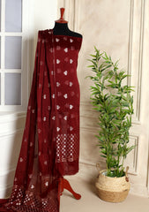 Formals - Fancy Closet - 2 pcs Suit - Satin Silk Jamawar D#04 D Maroon