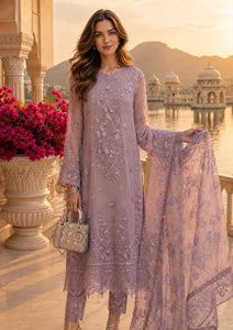 Formals - Noor By Saadia Asad - Nooriyah Luxury Embroidered Chiffon 26 - D#06 - Vintage Mauve