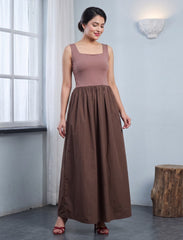Pret - Moven - Indigo Cotton Blended Jersey Women's Frock - Brown