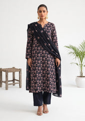 Winter - Rubaaiyat - Pashmina Embroidered 26 - D#07 - Black