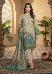 Winter - Riwaj - Printed Pashmina - 3 Pcs Suit - D#12 - D Green