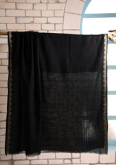 Jacquard Lawn Summer Shawl D#19 - Black