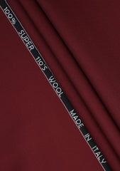 Reda Super 110's Wool Fabric - Maroon