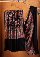 Pashmina Embroidered Jaaldar Shawl D#05 - Black