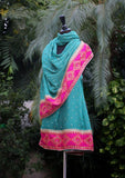 Shawl Collection - Sadias Collection - Chiffon Dupatta - D#06 Aqua SP Splash