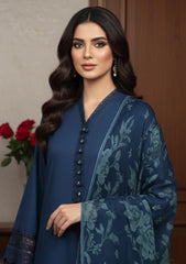 Winter - Meemsey - Noor Jahan - Makhmal 25 - Jacquard Shawl - D#01 - Blue