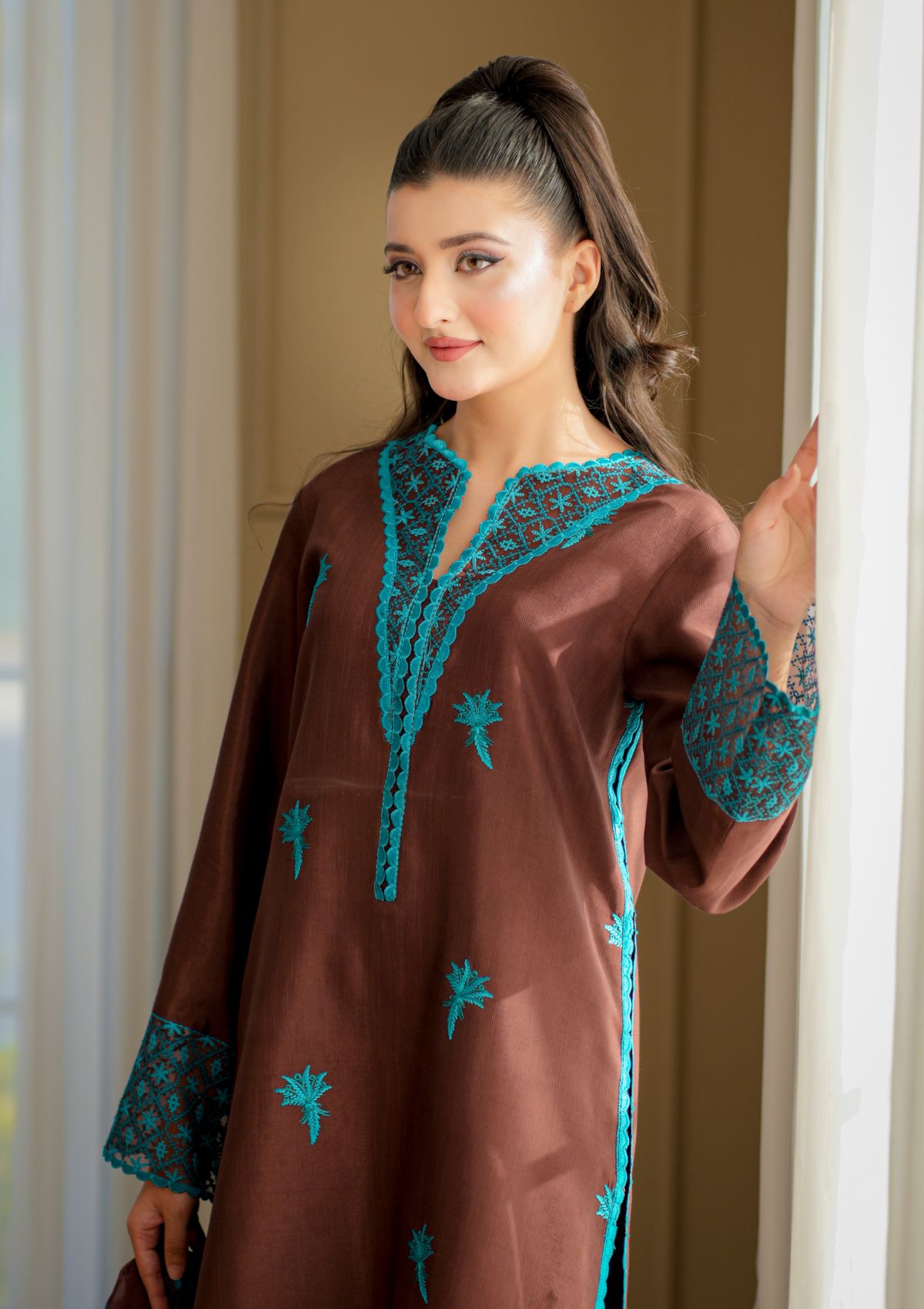 Pret Collection - Fozia Khalid - Silkspire - FKS#04 - COCOA (BROWN)