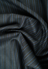 Flanell By Lanificio Ferro Super 130'S Plain Wool Fabric - Charcoal Grey