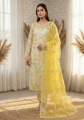 Formals - Riwaj - Fancy Net - 2 Pcs Suit - D#01 - Yellow