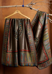 Pashmina Zari Jamawar Shawl D#17 - Black