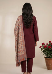 Winter - Riwaj - Pashmina Kani Jamawar 3 Pcs Suit - D#02 - Maroon