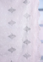 Embroidered Lawn Summer Shawl D#65 - White