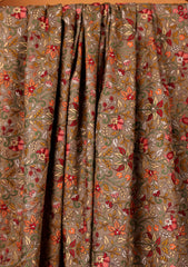 Pashmina Embroidered Jaaldar Shawl D#02 - Brown