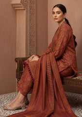 Winter - Riwaj - Printed Marina - 3 Pcs - Wool Shawl 25 - D#11