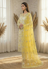 Formals - Riwaj - Fancy Net - 2 Pcs Suit - D#01 - Yellow