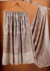 Pashmina Embroidered Jaaldar Shawl D#13 - Skin